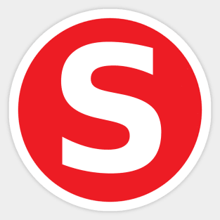 Letter S Big Red Dot Letters & Numbers Sticker